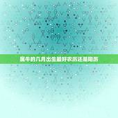 属牛的几月出生最好农历还是阳历，我是1997年2月6日出生的，按农历算