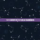 1973年男牛与1978年女马结婚配吗，1973年属牛男和1978年属
