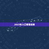 2023年人口普查结果 本次人口普查结果