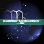 属龙最佳婚配前十名属相 属龙几月出生是一等命
