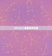2013十二星座的月份表，1988年的星座月份表