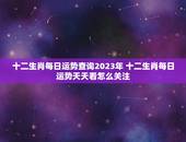 十二生肖每日运势查询2023年 十二生肖每日运势天天看怎么关注