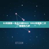 92年属猴一生三大劫2023  1992年属猴二次婚姻在几岁