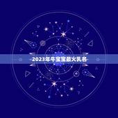 2023年牛宝宝最火乳名，2023年牛宝宝起名