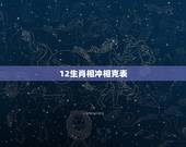 12生肖相冲相克表 十二生肖命相相冲相克表