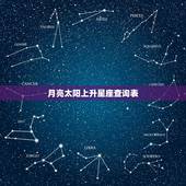 月亮太阳上升星座查询表，太阳月亮星座查询