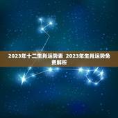 2023年十二生肖运势表  2023年生肖运势免费解析