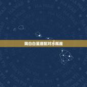 陶白白星座配对水瓶座，陶白白2023 水瓶座