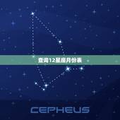 查询12星座月份表，输入生日查询星座