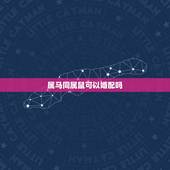 属马同属鼠可以婚配吗，属相婚配：男属马和女属鼠相配吗？