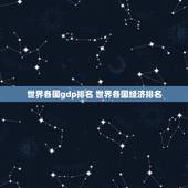 世界各国gdp排名 世界各国经济排名