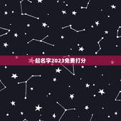 起名字2023免费打分，2023男孩取名字寓意好的字