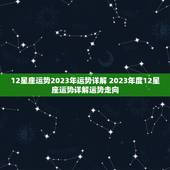 12星座运势2023年运势详解 2023年度12星座运势详解运势走向