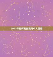 2023年如何判断流月小人属相，2023年42岁属什么生肖？