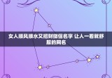 女人顺风顺水又招财微信名字 让人一看就舒服的网名