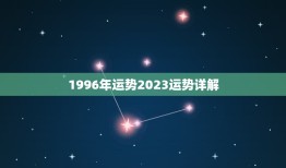1996年运势2023运势详解(未来七年运势大介绍)