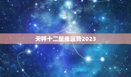 天秤十二星座运势2023