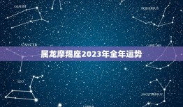 属龙摩羯座2023年全年运势，2023年9月摩羯座运势