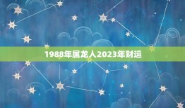 1988年属龙人2023年财运(龙行天下财运亨通)