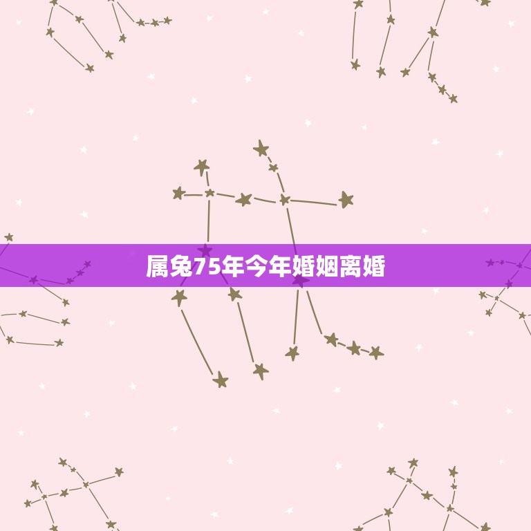 属兔75年今年婚姻离婚，1975年属兔人哪一年生儿子  第1张