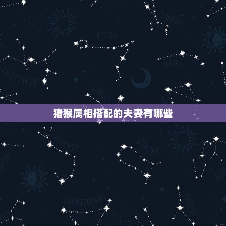猪猴属相搭配的夫妻有哪些，猪猴配么  第1张