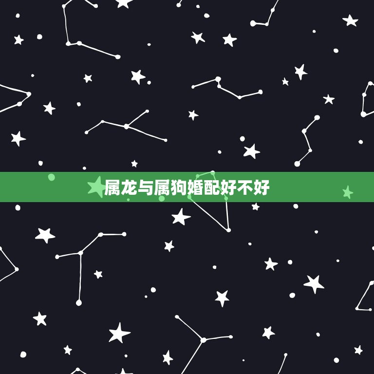 属龙与属狗婚配好不好，属龙跟属狗的可以婚配吗？  第1张
