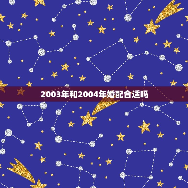 2003年和2004年婚配合适吗，19994年和2003年的婚配吗？  第1张