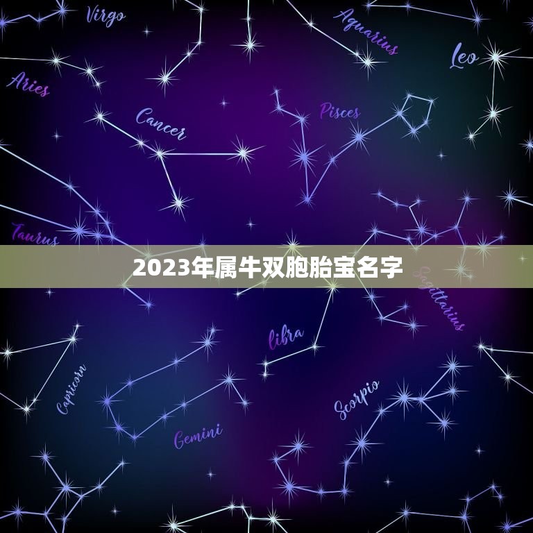 2023年属牛双胞胎宝名字，2023年属牛的男孩叫什么名字