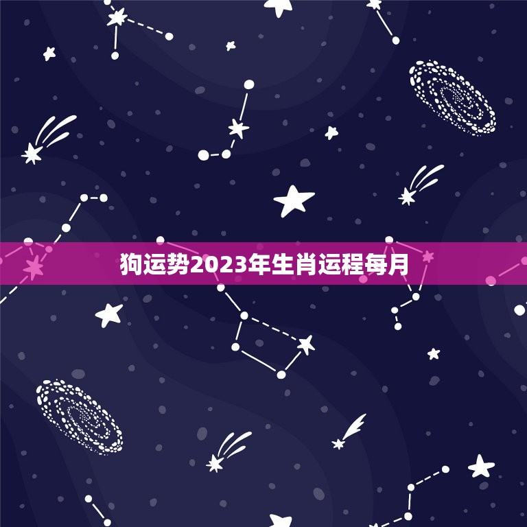 狗运势2023年生肖运程每月  第1张