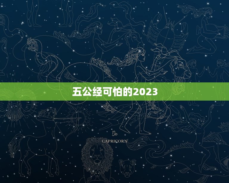 五公经可怕的2023  第1张