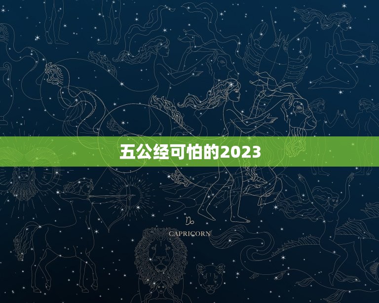 五公经可怕的2023