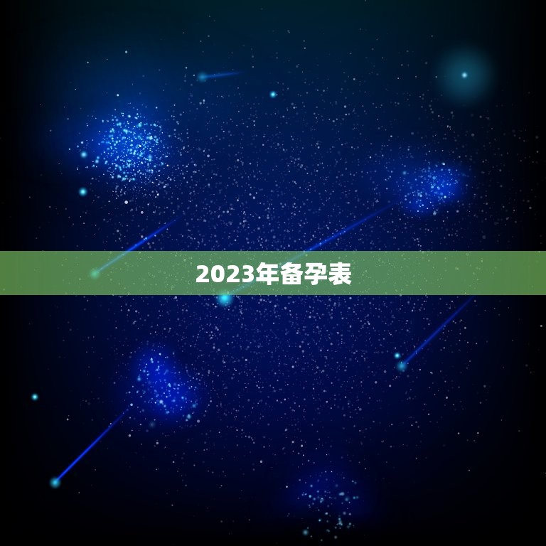 2023年备孕表