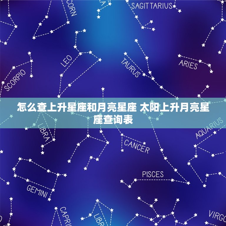 怎么查上升星座和月亮星座 太阳上升月亮星座查询表