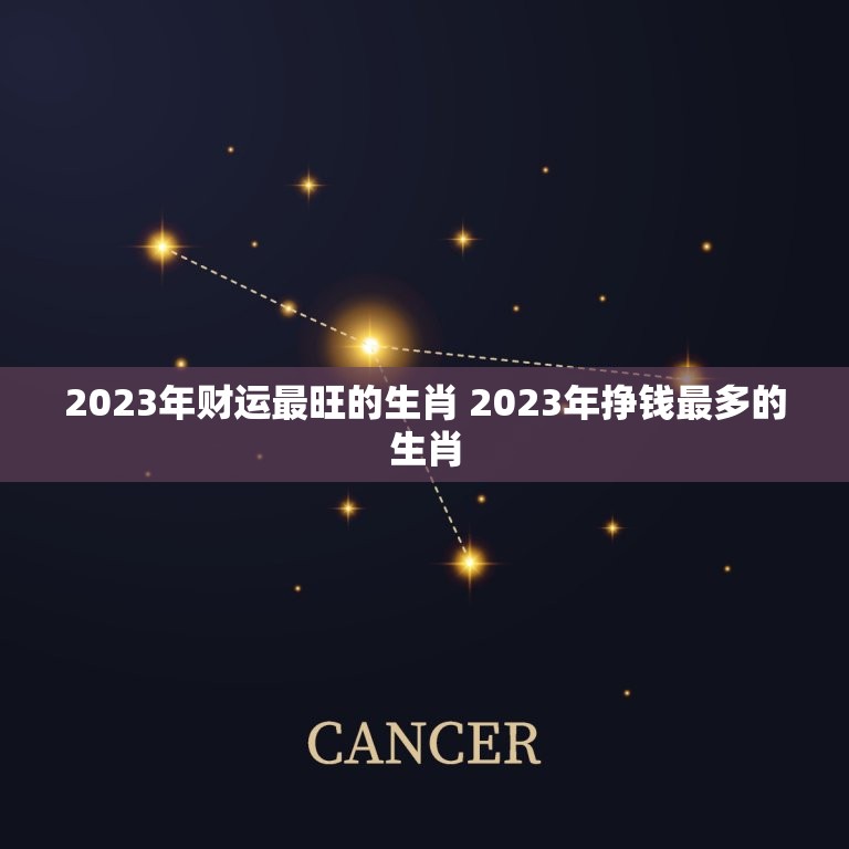 2023年财运最旺的生肖 2023年挣钱最多的生肖