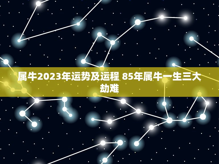 属牛2023年运势及运程 85年属牛一生三大劫难