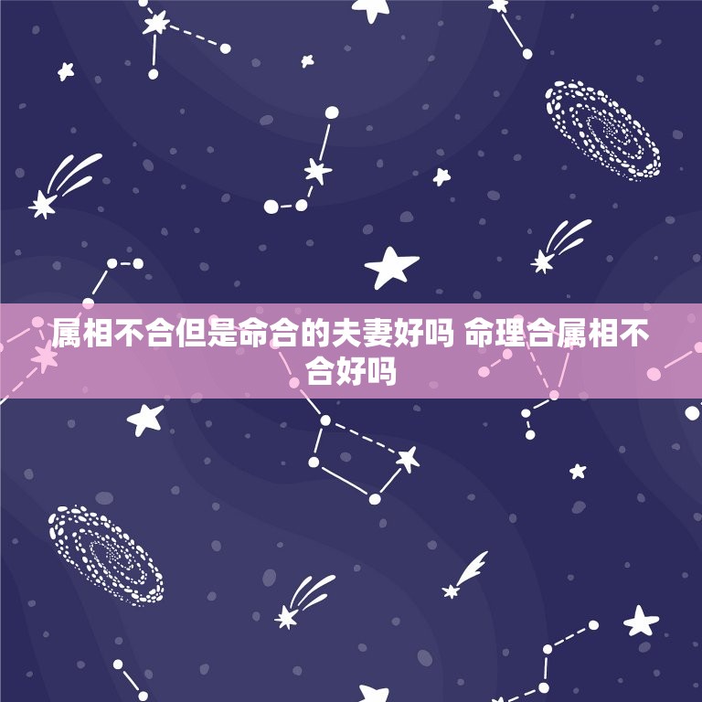 属相不合但是命合的夫妻好吗 命理合属相不合好吗  第1张