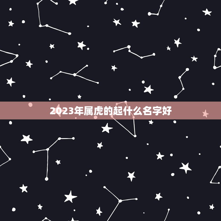 2023年属虎的起什么名字好 属虎男适合取名的字  第1张
