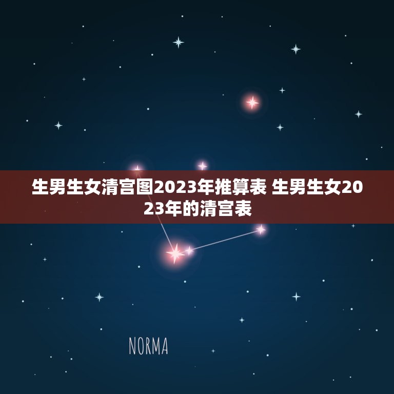 生男生女清宫图2023年推算表 生男生女2023年的清宫表