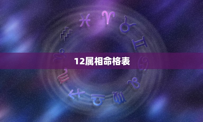 12属相命格表 12生肖一辈子的命运