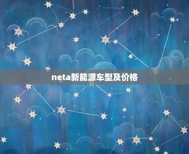 neta新能源车型及价格，合众neta新能源车型及价格