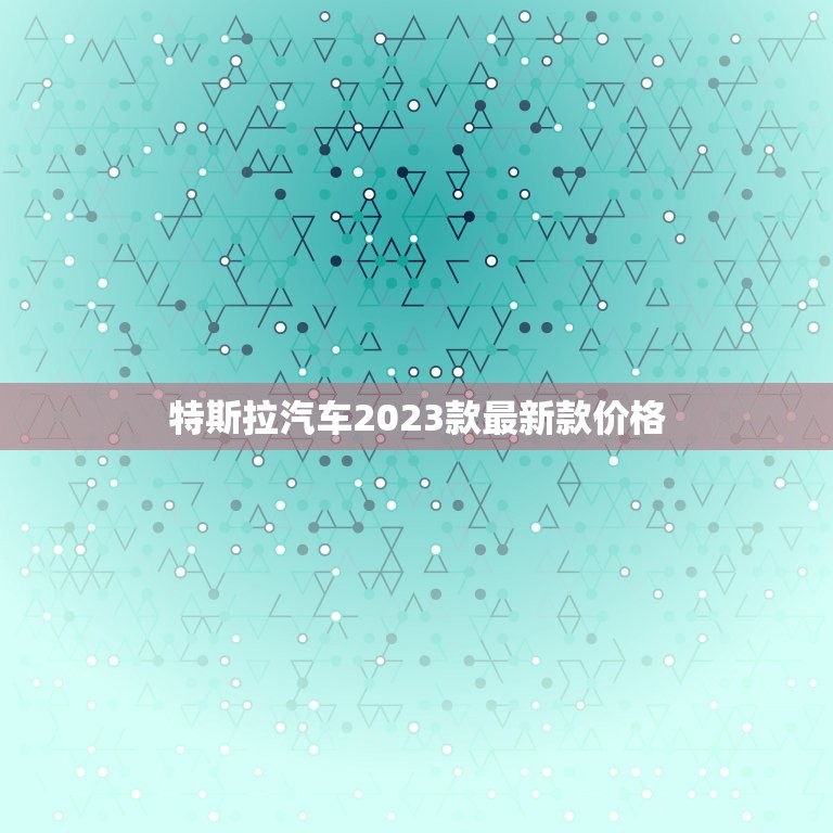 特斯拉汽车2023款最新款价格，特斯拉电车2023款最新款价格