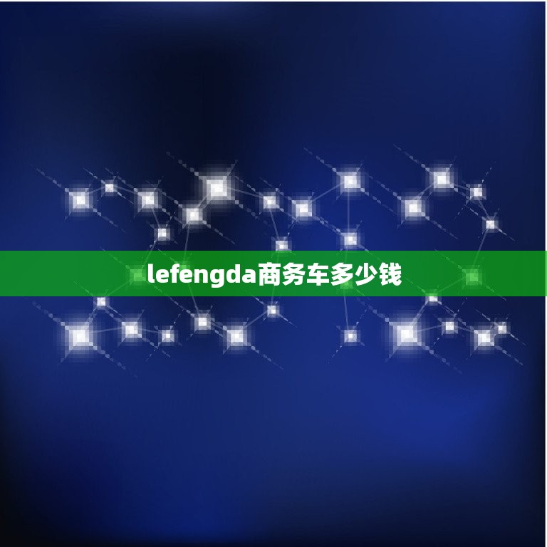 lefengda商务车多少钱，2021豪华商务车多少钱