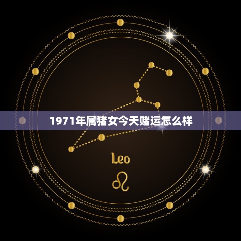 1971年属猪女今天赌运怎么样，1971年猪今年的运气  第1张