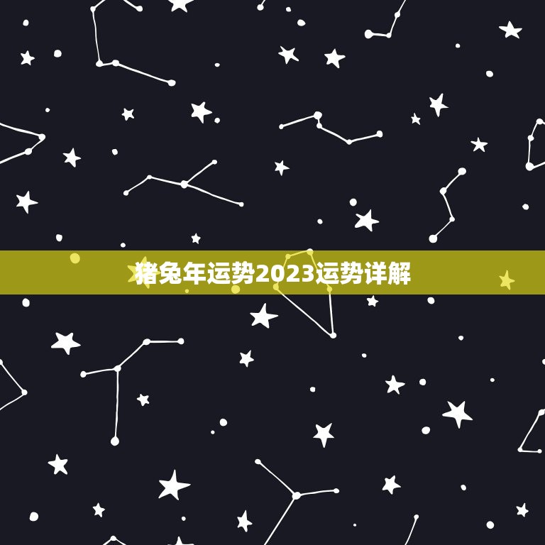 猪兔年运势2023运势详解，猪遇兔年2023年怎么样