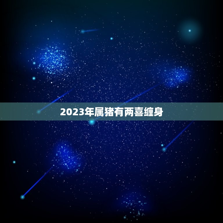 2023年属猪有两喜缠身，2023年属猪人