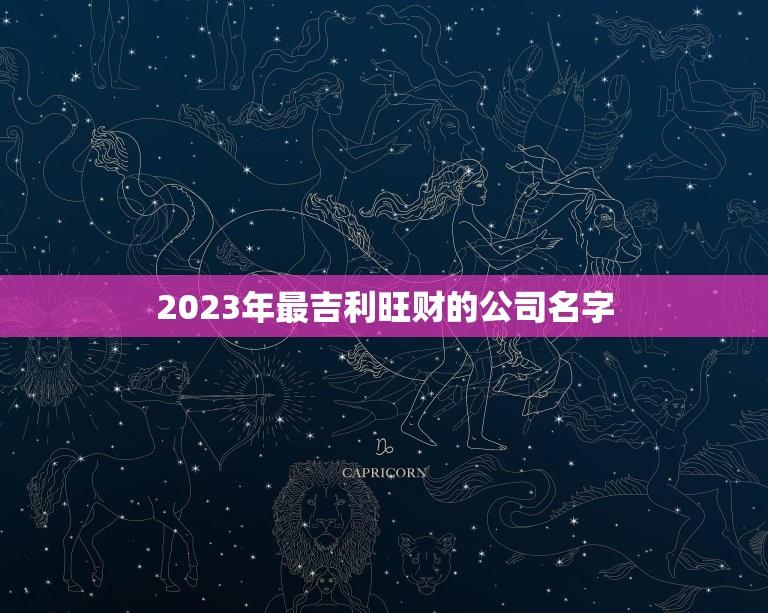 2023年最吉利旺财的公司名字(介绍未来财富)