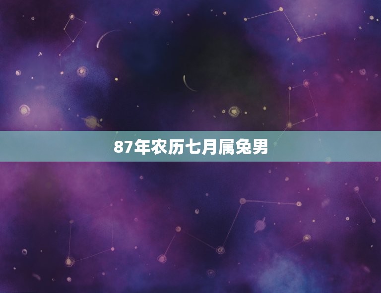 87年农历七月属兔男(命运介绍财运旺盛但感情路上需小心)  第3张