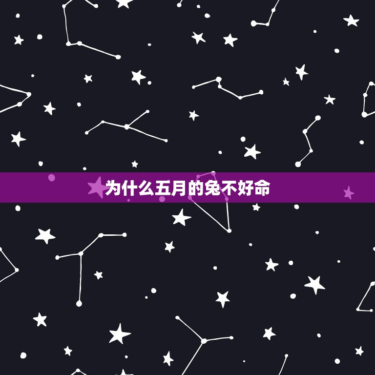 为什么五月的兔不好命(介绍兔子为什么在五月不好命)