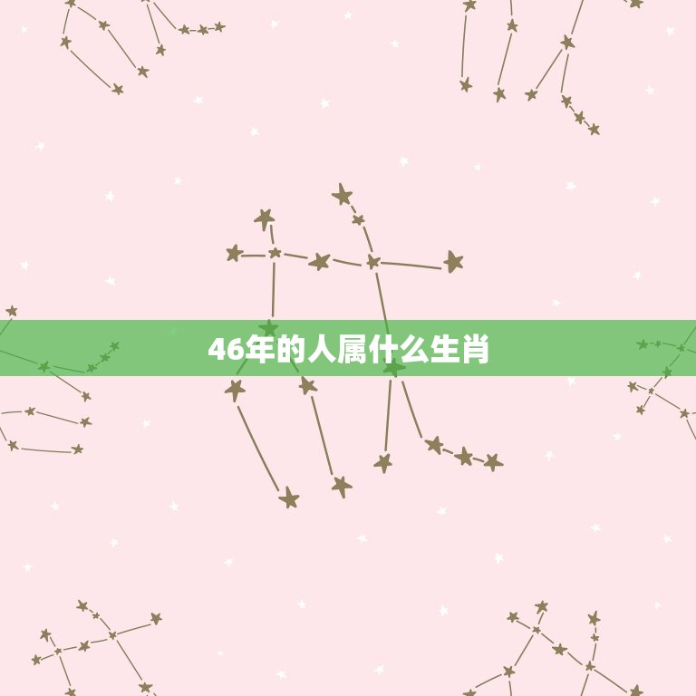 46年的人属什么生肖