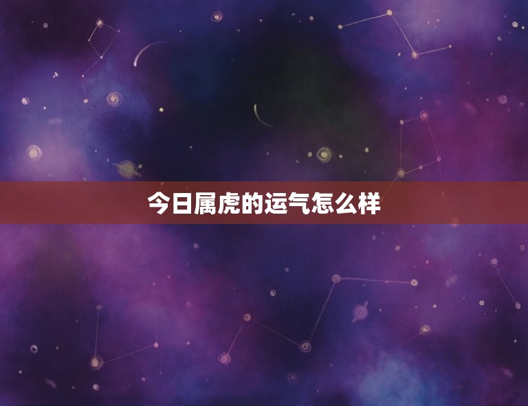 今日属虎的运气怎么样(介绍财运亨通还是小心谨慎)  第3张